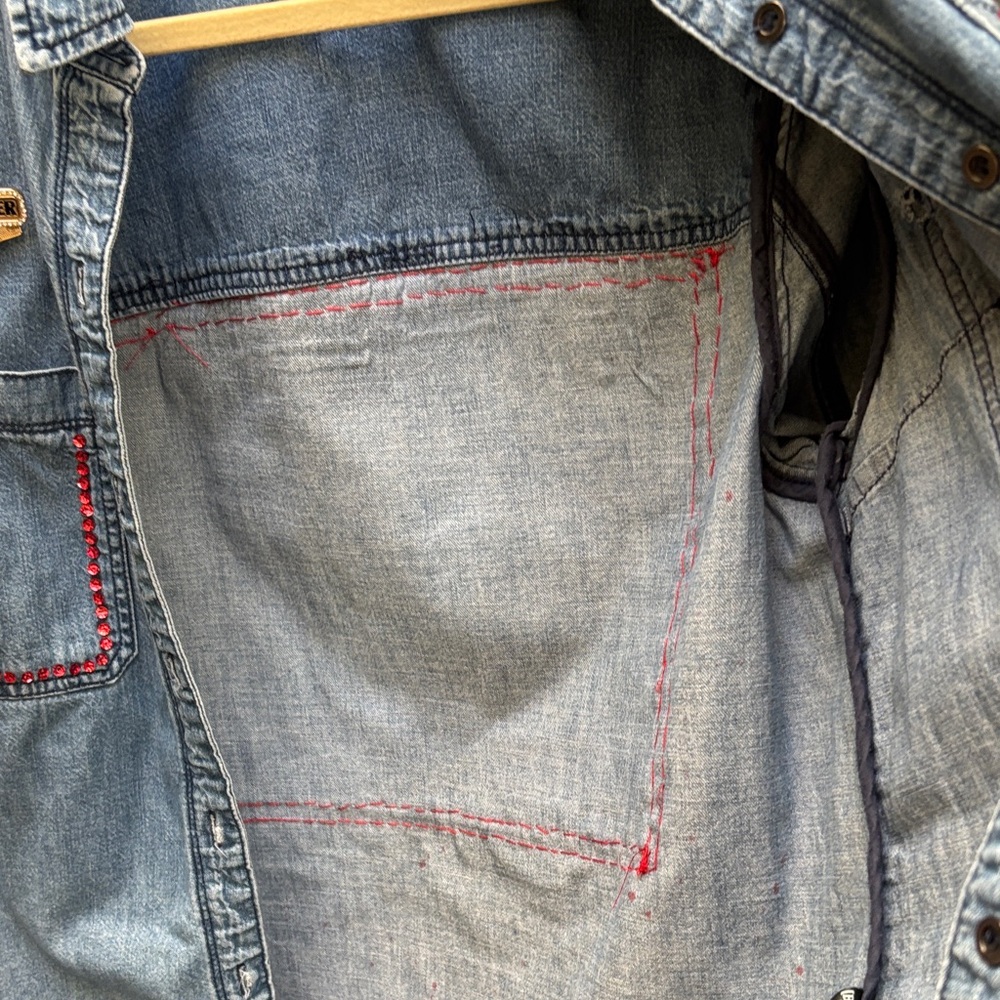 Upcycled by Me Denim Shirt Bark To School - Picture 6 of 11